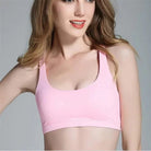 Damen Sport-BH in Hellpink, atmungsaktiv und bequem, ideal für Fitness und Yoga. Perfekte Passform, modisch und funktional.