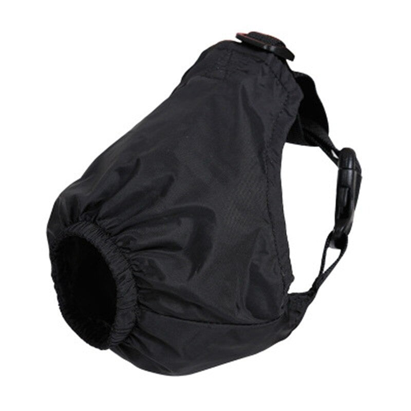 Schwarzer, wasserdichter Hundemaulkorb aus strapazierfähigem Nylon, verstellbar, ideal für Training und Sicherheit, komfortabel und atmungsaktiv.