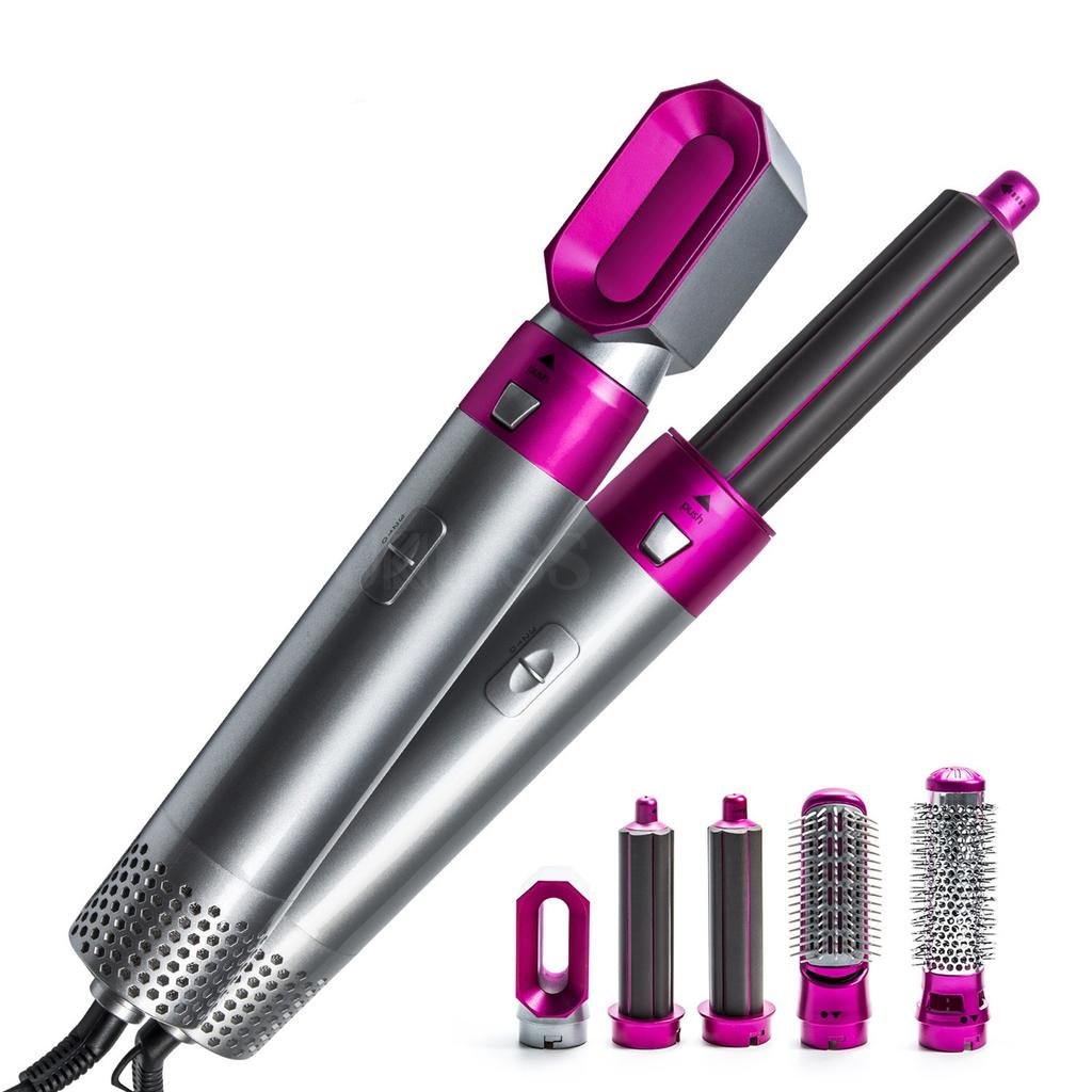 Multifunktionaler Haarstyler mit austauschbaren Aufsätzen, ideal zum Locken, Glätten und Volumenstyling. Perfekt für vielseitige Frisuren.