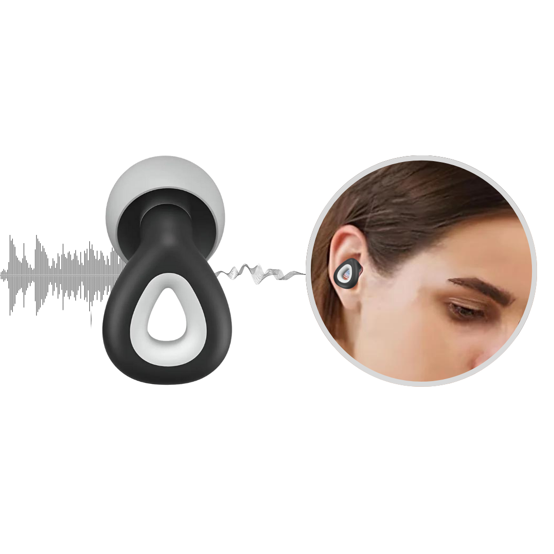 Schwarze Ohrstöpsel zur Geräuschreduzierung, NRR 25dB, ideal für Reisen, laute Umgebungen.