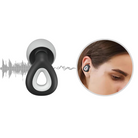 Schwarze Ohrstöpsel zur Geräuschreduzierung, NRR 25dB, ideal für Reisen, laute Umgebungen.