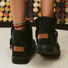 Damen-Snowboots, wasserdicht, rutschfest, schwarz, Plüschfutter, Winter 2023, modisch, bequem, warme Stiefel, ideal für kalte Tage.
