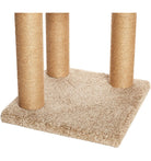 Kratzbaum Sisalpfosten, beige, stabiler Teppichboden, Katzenmöbel, Kratzschutz, langlebig.