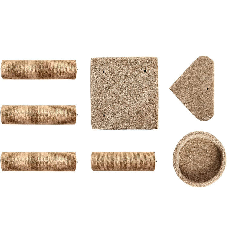 Katzenspielzeug Set aus Sisal, beige, Kratzbaum Zubehör, langlebig, für Katzenpflege.