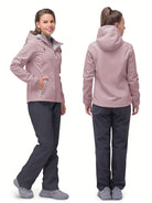 Damen-Outdoorjacke in Rosa, wasserabweisend, mit Kapuze und Reißverschlusstaschen. Perfekt für Wandern und Freizeit. Bequeme Passform.