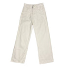 Weiße Damen-Jeans mit weitem Bein, hoher Taille und klassischem 5-Taschen-Design. Perfekt für modische Outfits und vielseitige Looks.