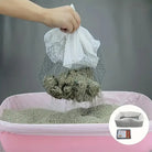 Katzenstreu-Sieb in Aktion: Effiziente Reinigung von Katzenstreu mit praktischem Siebnetz. Ideal für saubere Katzentoiletten. Hochwertiges Zubehör.