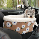 Hundesitz Auto, Blumenmuster, Wollfleece, beige, bequem, sicher, Haustier, Reisen, Autozubehör