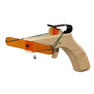 Holz-Katzenspielzeug, Schleuder mit Plüschball, interaktives Spielzeug, orange, lustig, langlebig.