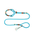 Handgefertigtes blaues Hundeleine- und Halsband-Set aus Seil für Training und Spaziergänge.