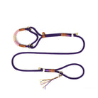 Lila handgefertigte Hundeleine und Halsband aus Seil für Training und Spaziergänge.