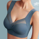 Nahtloser grauer Damen-BH, bequem und stützend, ideal für den Alltag. Perfekte Passform, atmungsaktives Material, modisches Design.