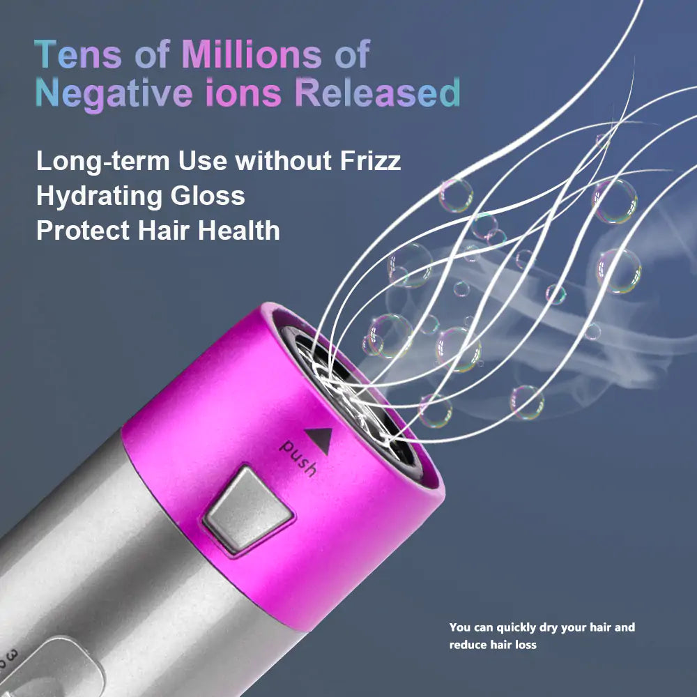 Ionen-Haartrockner mit negativen Ionen, reduziert Frizz, verbessert Glanz, schützt Haar, langlebig, ideal für gesundes, glänzendes Haar.