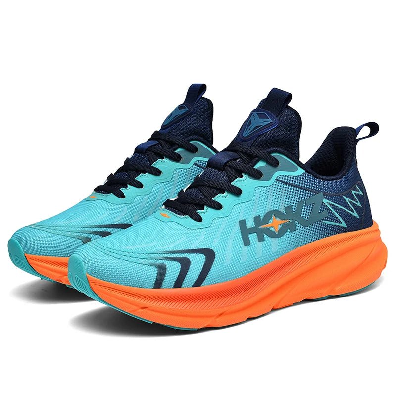 Türkis-orange Laufschuhe, atmungsaktiv, rutschfest, Herren-Trainingsschuhe, sportlich, bequem.