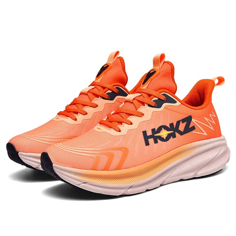 Orange Laufschuhe HOKZ, atmungsaktiv, leicht, für Herren, ideal für Sport und Fitness.