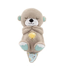 Kuscheliges Plüschtier Otter mit Herz, ideal als Babyspielzeug. Weiches, graues Material, perfekt zum Kuscheln und Spielen.