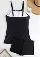 Damen Tankini Set Schwarz, Badeanzug mit Shorts, Sommermode, Strandbekleidung, Bademode.