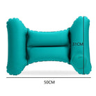 Aufblasbares Nackenkissen türkis, 50x31 cm, ergonomisch, Reiseaccessoire.