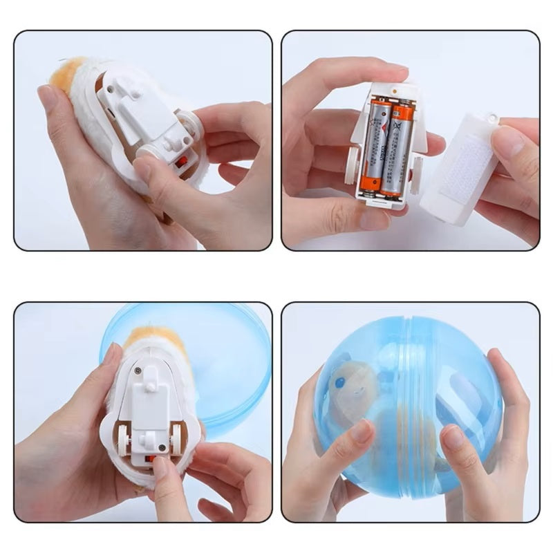 Interaktives Katzenspielzeug, batteriebetrieben, in blauem Ball. Fördert Bewegung und Spielspaß für Katzen. Perfekt für aktive Haustiere.