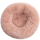 Rundes, flauschiges Haustierbett in Rosa, ideal für Katzen und kleine Hunde. Weiches Material, gemütlich und stilvoll für maximalen Komfort.