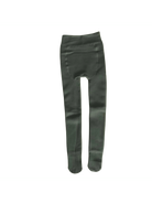 Dunkelgrüne Strumpfhose für Damen, blickdicht und elastisch. Perfekt für Herbstmode, bequem und stilvoll. Ideal für Alltag und Büro.