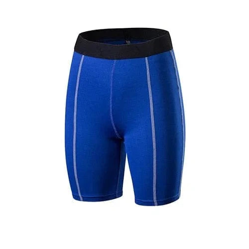Mittellange blaue Sportshorts für Herren, ideal für Fitness und Laufen. Elastischer Bund, atmungsaktives Material, Größe S.
