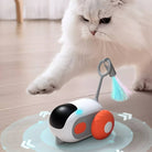 Interaktives Katzenspielzeug mit LED-Licht und Feder, ideal für Unterhaltung und Bewegung. Perfekt für neugierige Katzen.