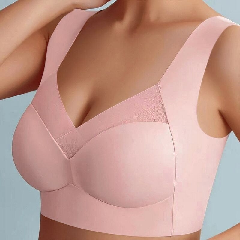 Nahtloser Damen-BH in Rosa, bequem und stützend, ideal für Alltag und Sport. Hochwertige Materialien, perfekte Passform, modisches Design.
