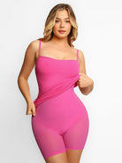 Damen Shaping Slip Dress in Pink, figurformend, mit integriertem Body, ideal für Lounge und Freizeit. Bequeme Passform, weiches Modal-Material.