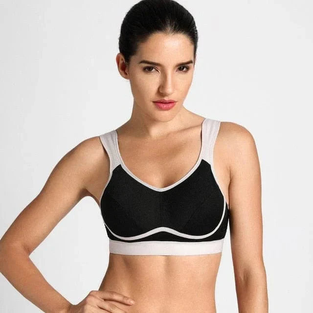 Schwarzer Sport-BH für Damen, ideal für Fitness und Training. Atmungsaktiv, stützend, bequem. Perfekt für aktive Frauen. Größe 70B.