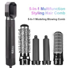 5-in-1 Multifunktions-Haartrocknerbürste, Styling-Kamm, Lockenstab, Glättbürste, Volumenbürste, vielseitiges Haarstyling-Tool.
