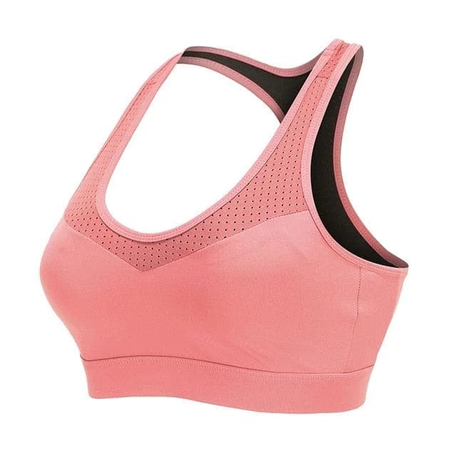 Sport-BH in großen Größen, orange, atmungsaktiv, ideal für Fitness und Yoga. Komfortabler Halt, modisches Design, perfekte Passform.