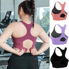 Sport-BH in großen Größen, Rotweinfarbe, Racerback-Design, ideal für Fitness und Training. Erhältlich in verschiedenen Farben. Bequem und stützend.