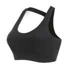 Schwarzer Sport-BH in großen Größen, ideal für Fitness und Training. Bequemer Halt, atmungsaktives Material, perfekter Sitz für aktive Frauen.