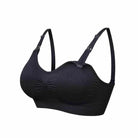 Sportlicher Still-BH in Schwarz, nahtlos und verstellbar, ideal für Komfort und Unterstützung beim Stillen. Perfekt für aktive Mütter.