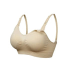 Nahtloser, hautfarbener Sport-BH mit verstellbaren Trägern, ideal für Komfort und Unterstützung beim Training. Perfekt für aktive Frauen.