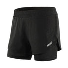Schwarze Sportshorts mit engen Beinen, atmungsaktivem Material und elastischem Bund, ideal für Fitness und Laufen. Größe XS verfügbar.