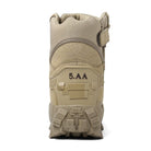 Taktischer Stiefel in Beige, robustes Design, rutschfeste Sohle, ideal für Outdoor-Aktivitäten, Wandern, Militär, langlebig und komfortabel.