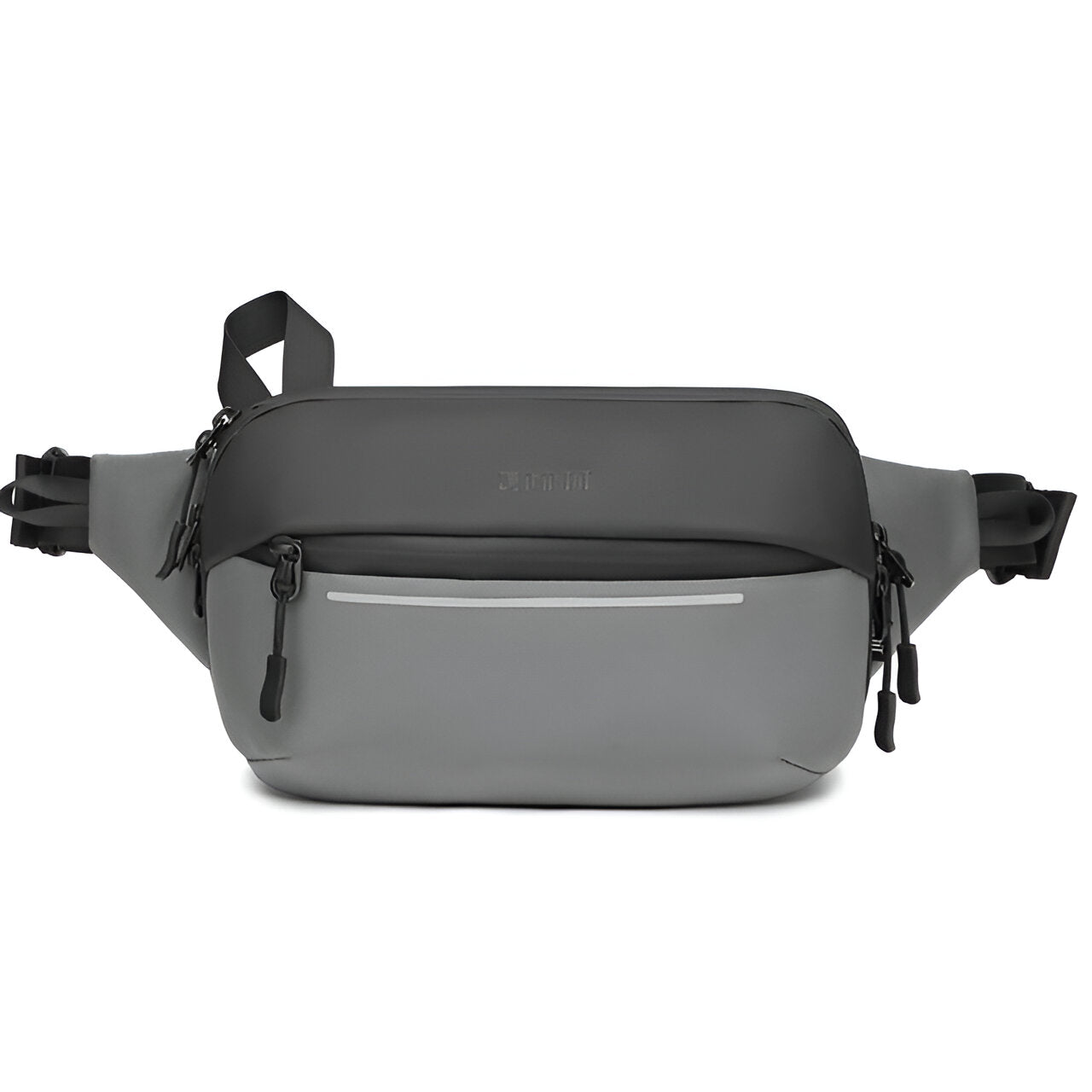 Graue wasserdichte Gürteltasche, Unisex, mit Reißverschluss, ideal für Reisen und Outdoor-Aktivitäten.
