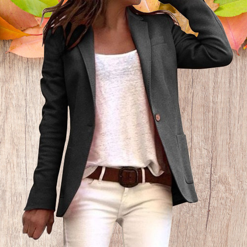 Damen Blazer Schwarz, elegant und zeitlos, ideal für Business und Freizeit. Hochwertige Verarbeitung, vielseitig kombinierbar, modisches Must-Have.