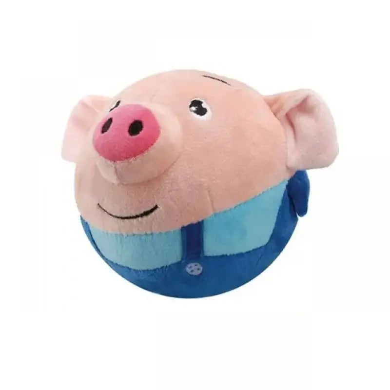 Kuscheltier Schwein Plüsch, rund, rosa-blau, weiches Spielzeug, Kinder, Geschenkidee, hochwertig, süßes Design, 3D Tierfigur.