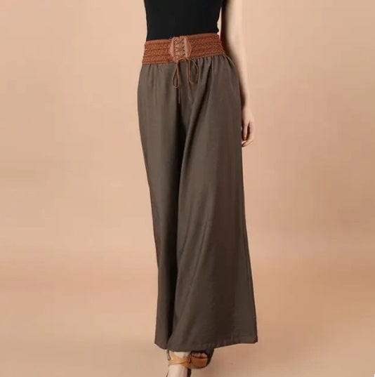 Weite Vintage-Hose mit hoher Taille und Schnürung, ideal für modische Outfits. Perfekt für den New-Berlin-Stil.