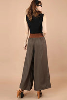 Damenhose mit hoher Taille und weitem Bein, Vintage-Stil, Schnürung, ideal für modische Outfits. Perfekt für trendige Looks in New Berlin.