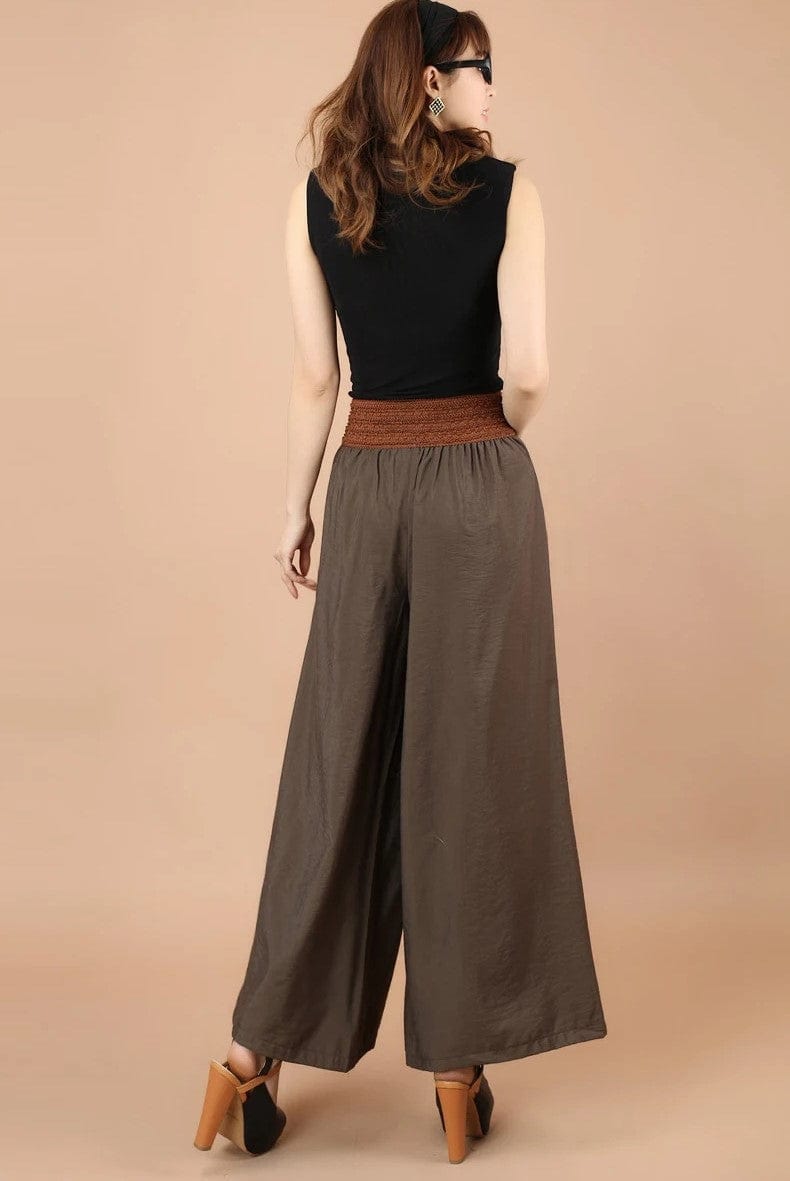Damenhose mit hoher Taille und weitem Bein, Vintage-Stil, Schnürung, ideal für modische Outfits. Perfekt für trendige Looks in New Berlin.