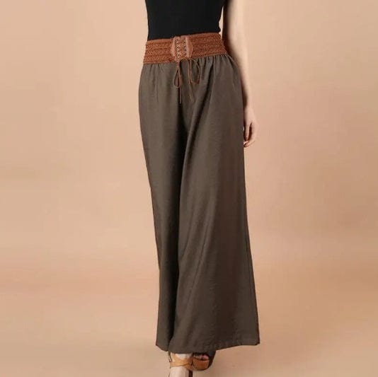 Weite Vintage-Hose mit hoher Taille und Schnürung, ideal für modische Outfits. Perfekt für den New-Berlin-Stil.