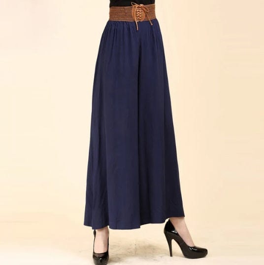 Damenhose mit hoher Taille und Schnürung, weite Vintage-Hosenbeine, ideal für modische Outfits. Perfekt für trendige New-Berlin-Mode.
