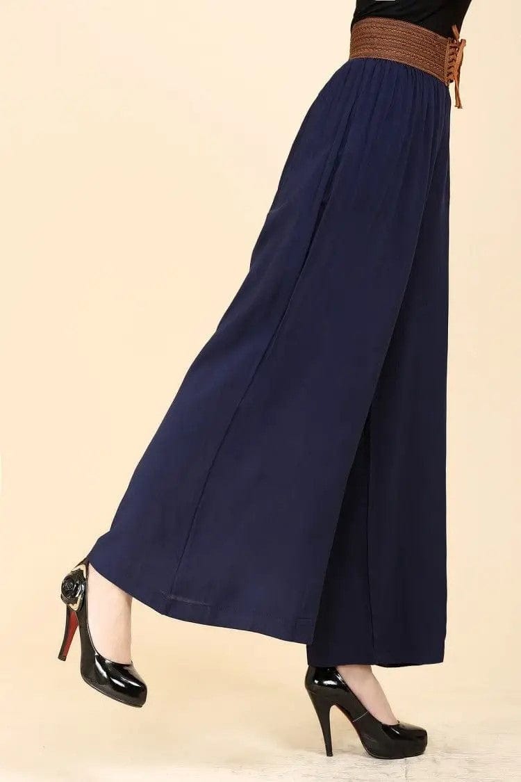 Damenhose mit hoher Taille, Schnürung und weitem Bein in Vintage-Stil, ideal für modische Outfits. Perfekt für trendige Looks und Komfort.