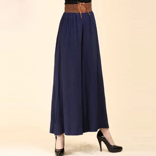 Damenhose mit hoher Taille und Schnürung, weite Vintage-Hosenbeine, ideal für modische Outfits. Perfekt für trendige New-Berlin-Mode.